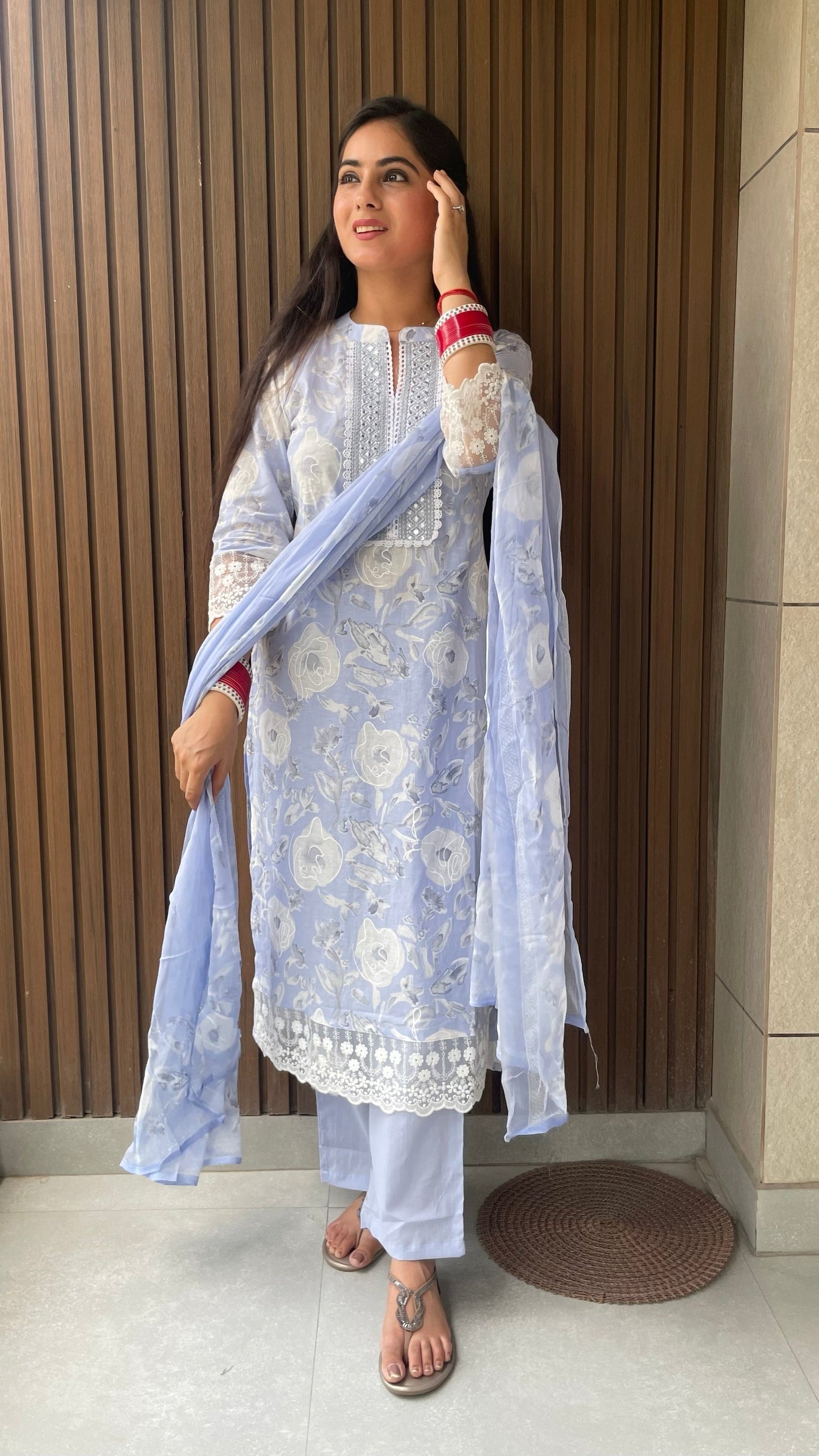 Rina Floral Lace Suit