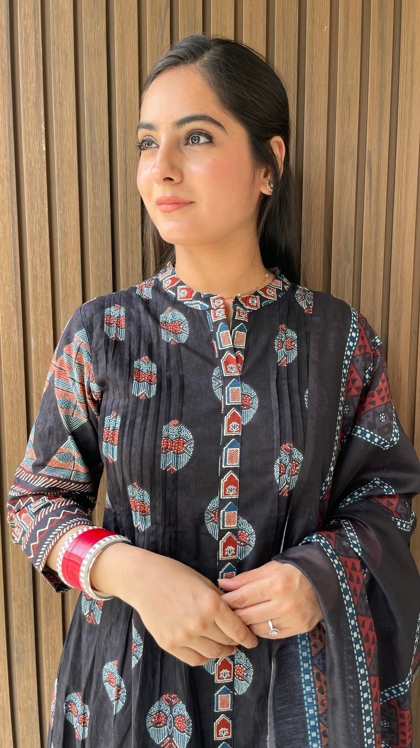 Isha Black A-line Suit