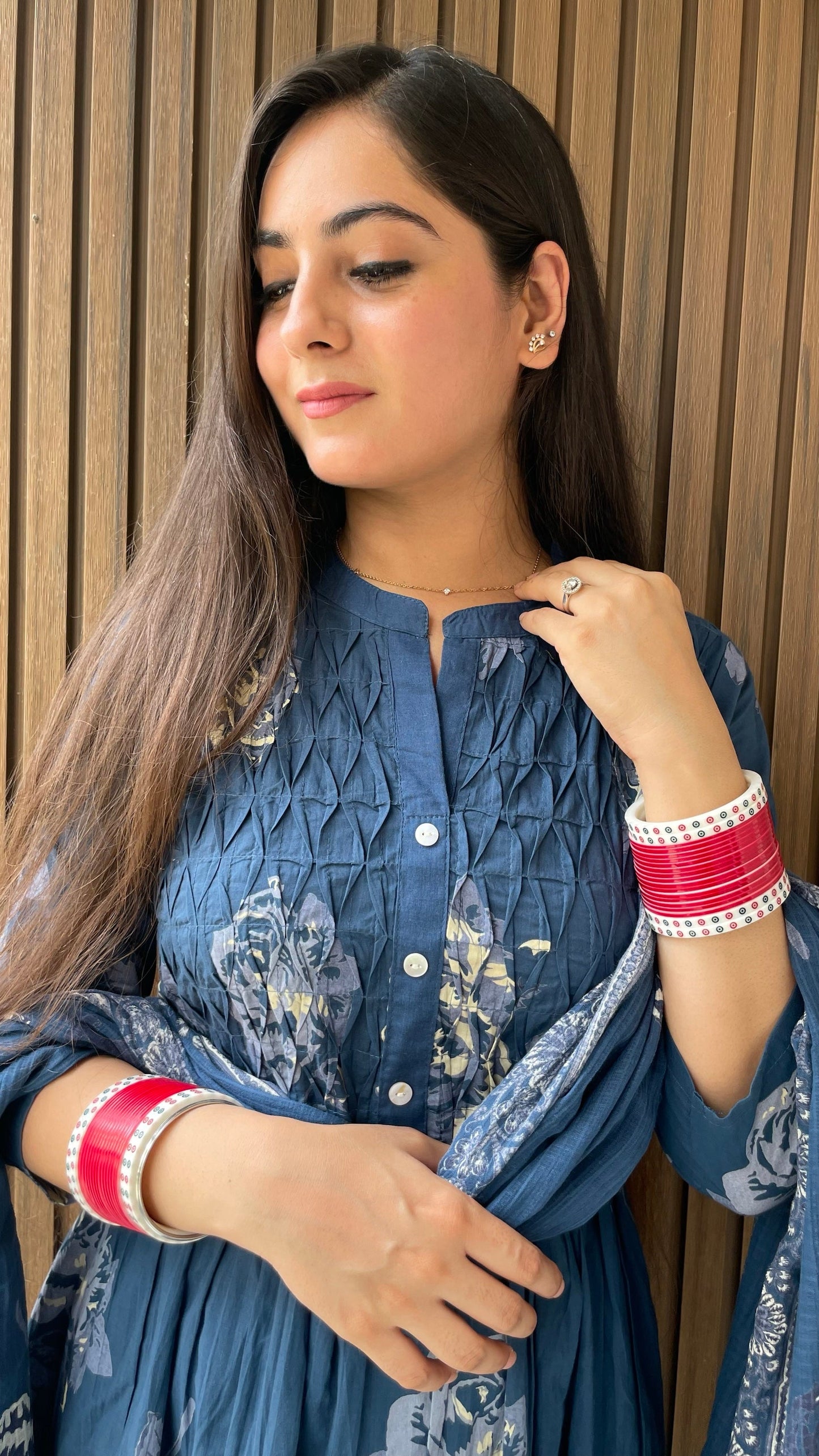 Divya Blue A-line Suit