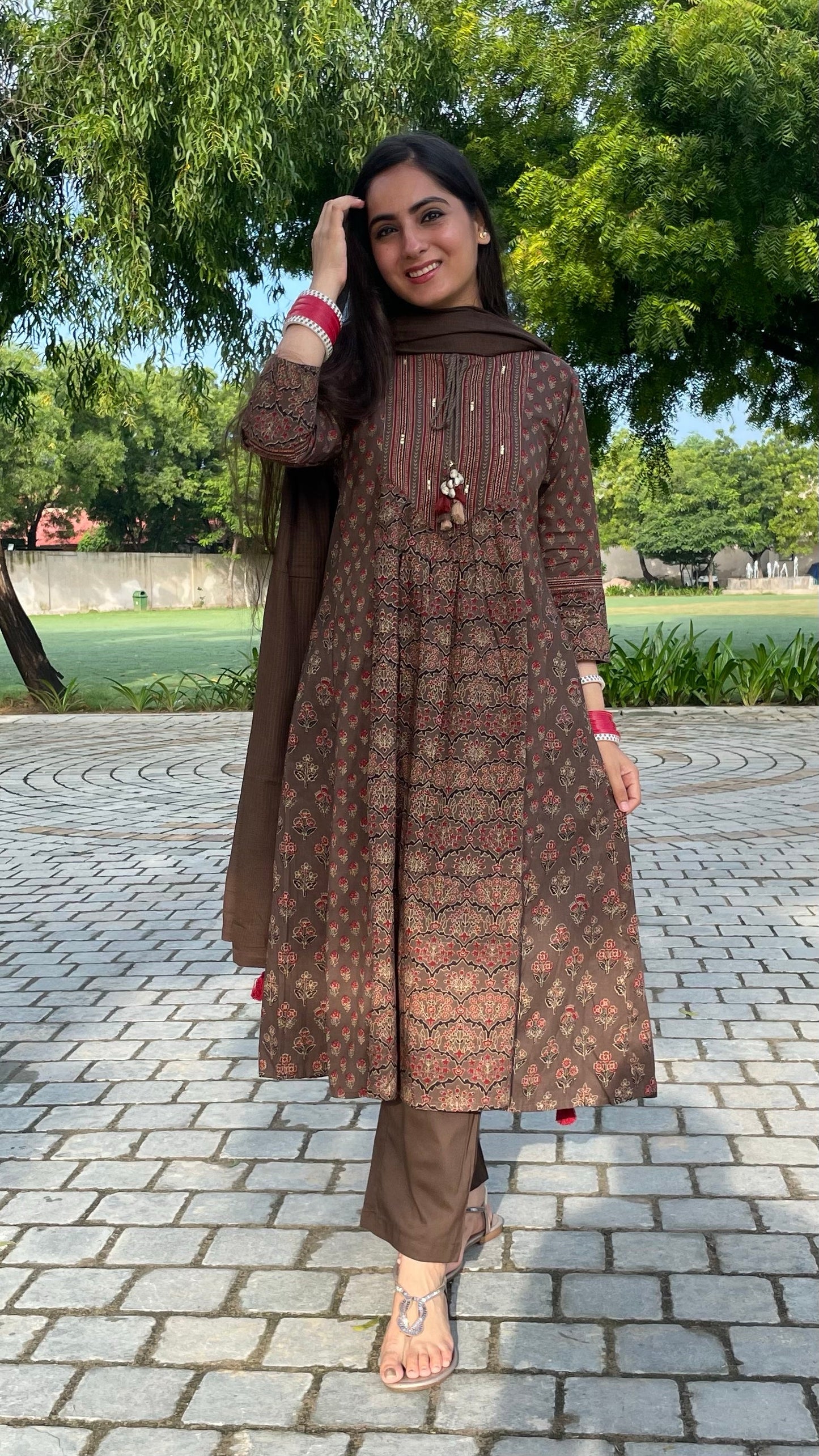 Shruti Brown Anarkali Suit