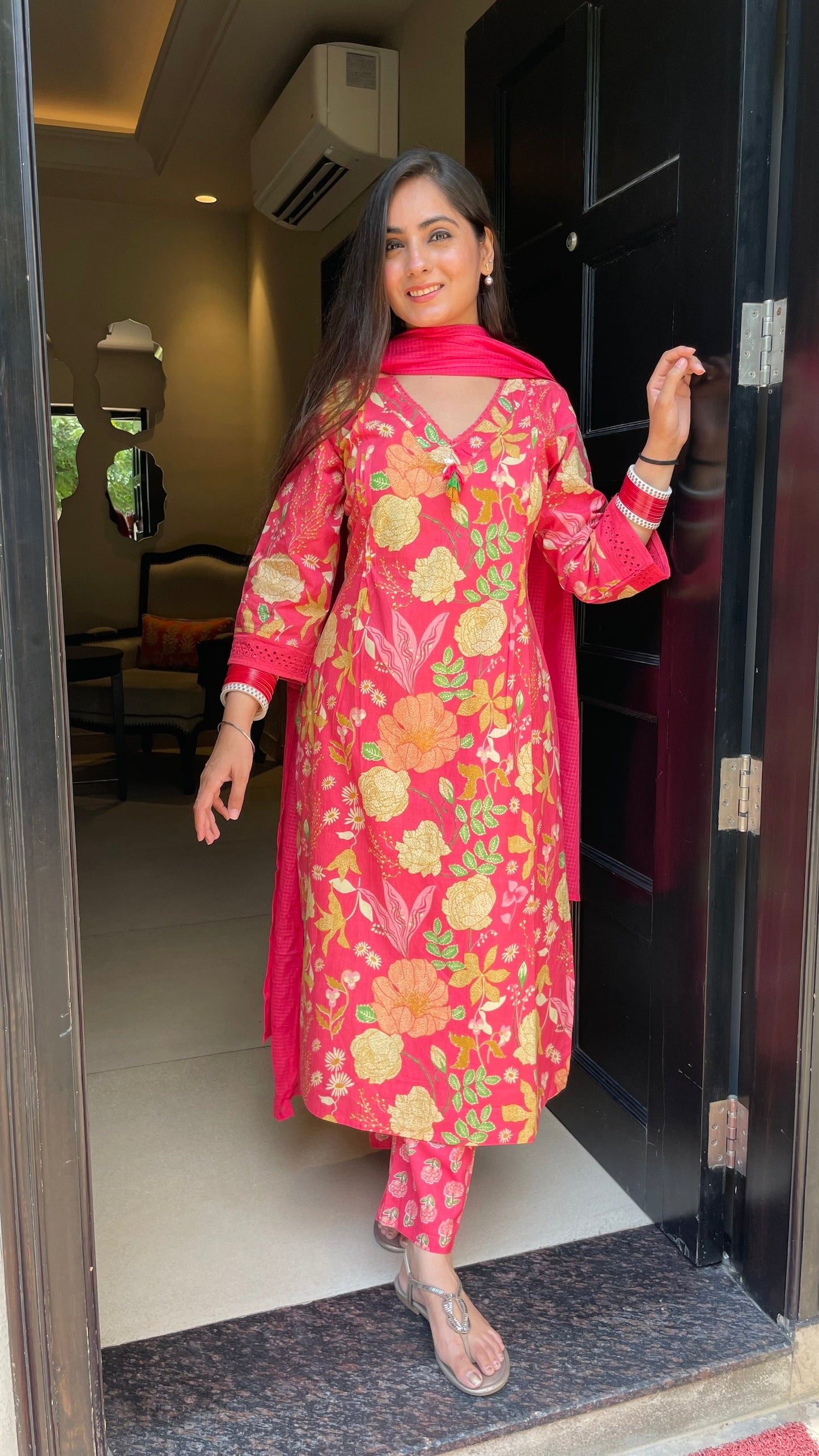 Ananya Coral A-line Suit