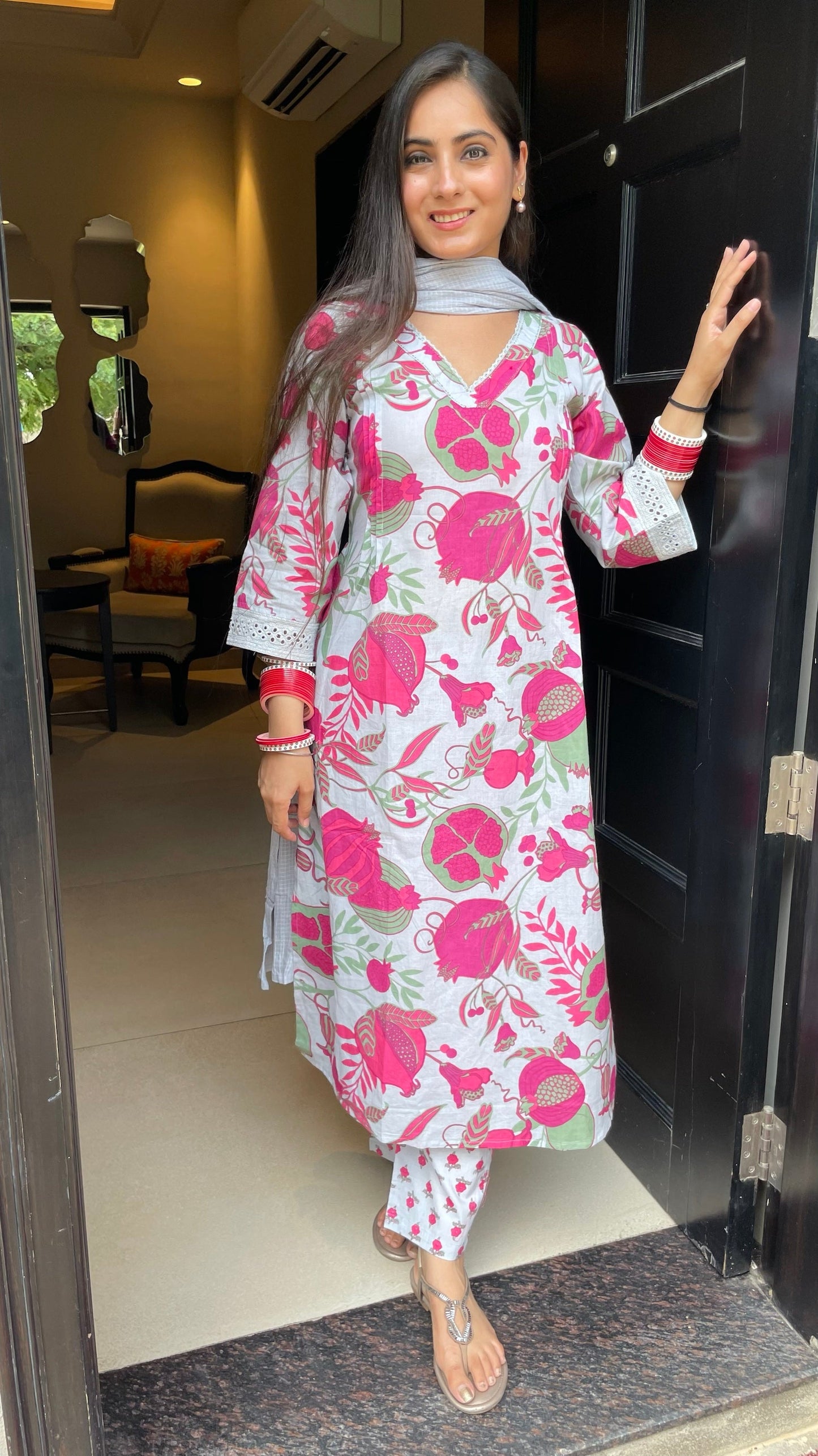 Ananya Grey A-line Suit