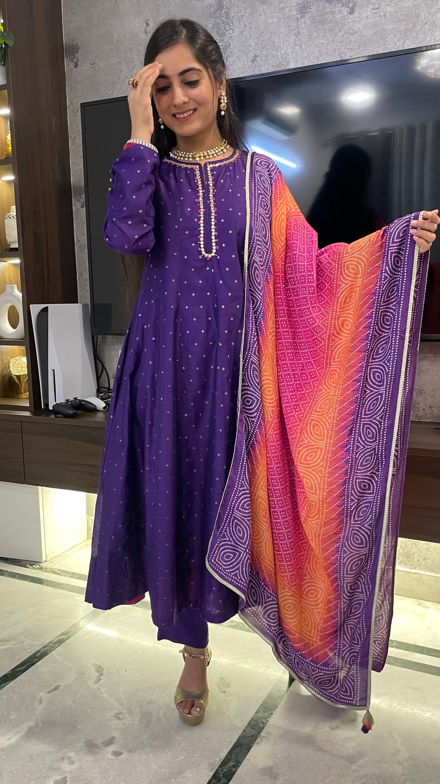 Priya Purple Anarkali Suit