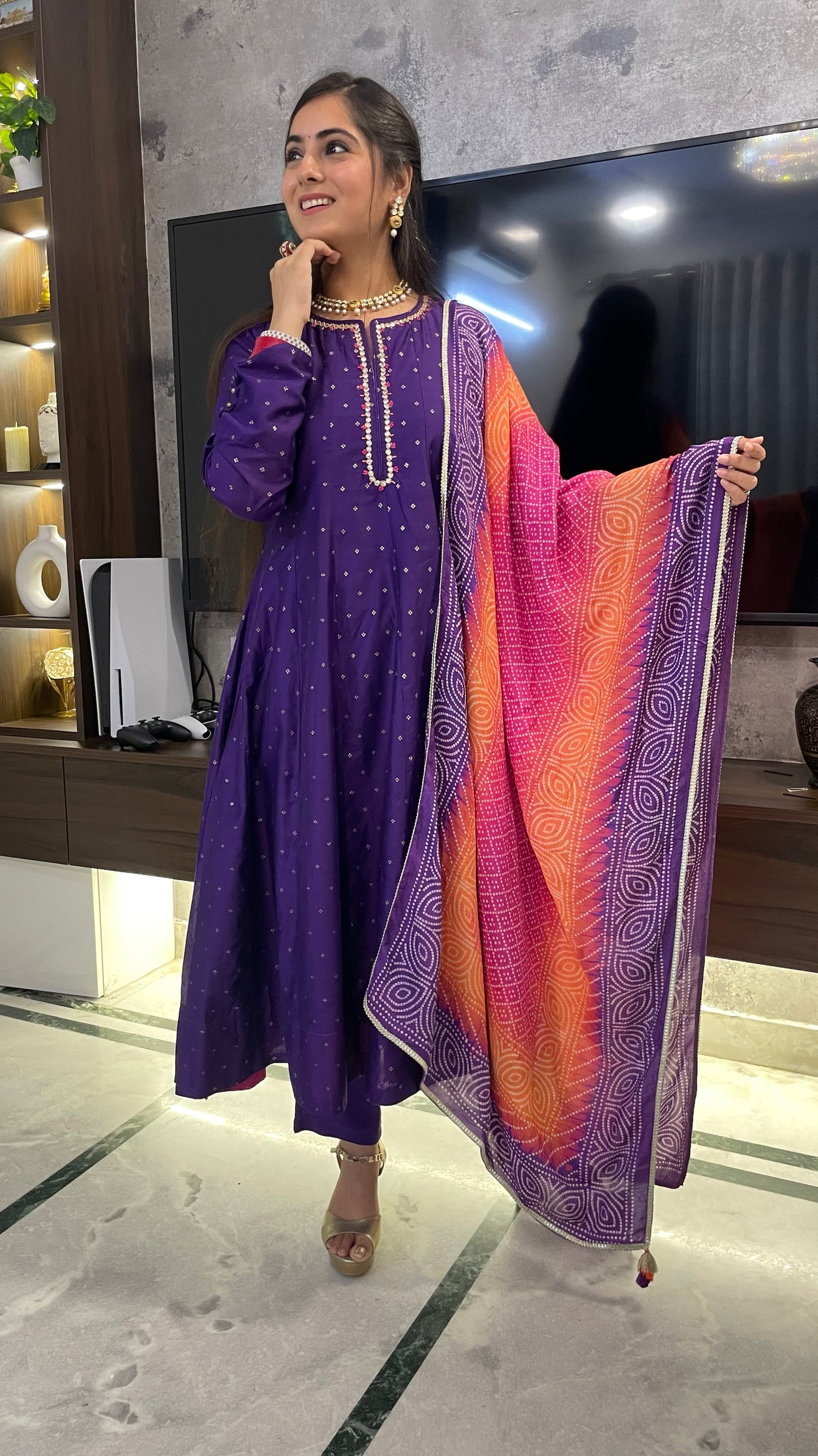 Priya Purple Anarkali Suit