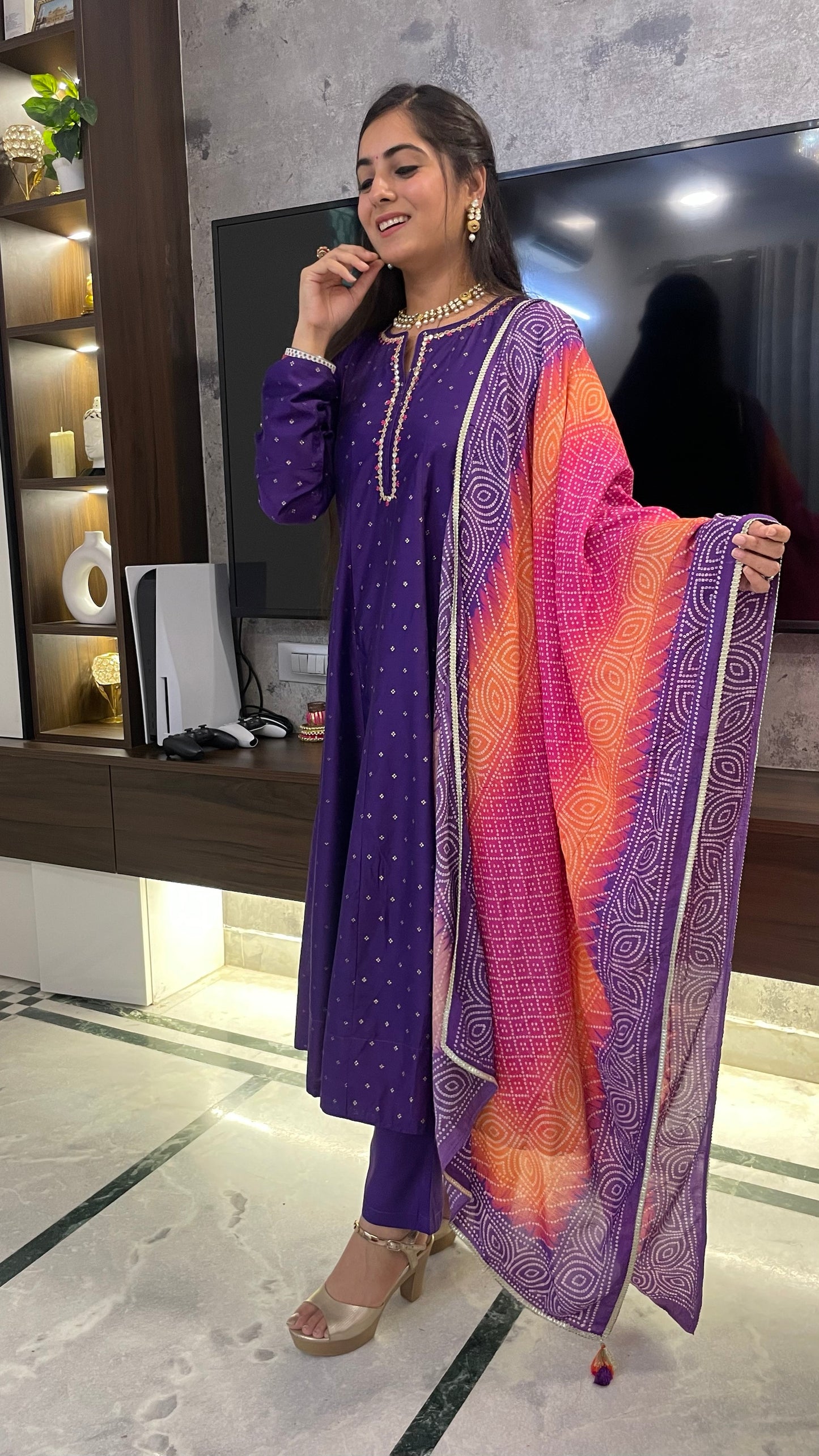 Priya Purple Anarkali Suit