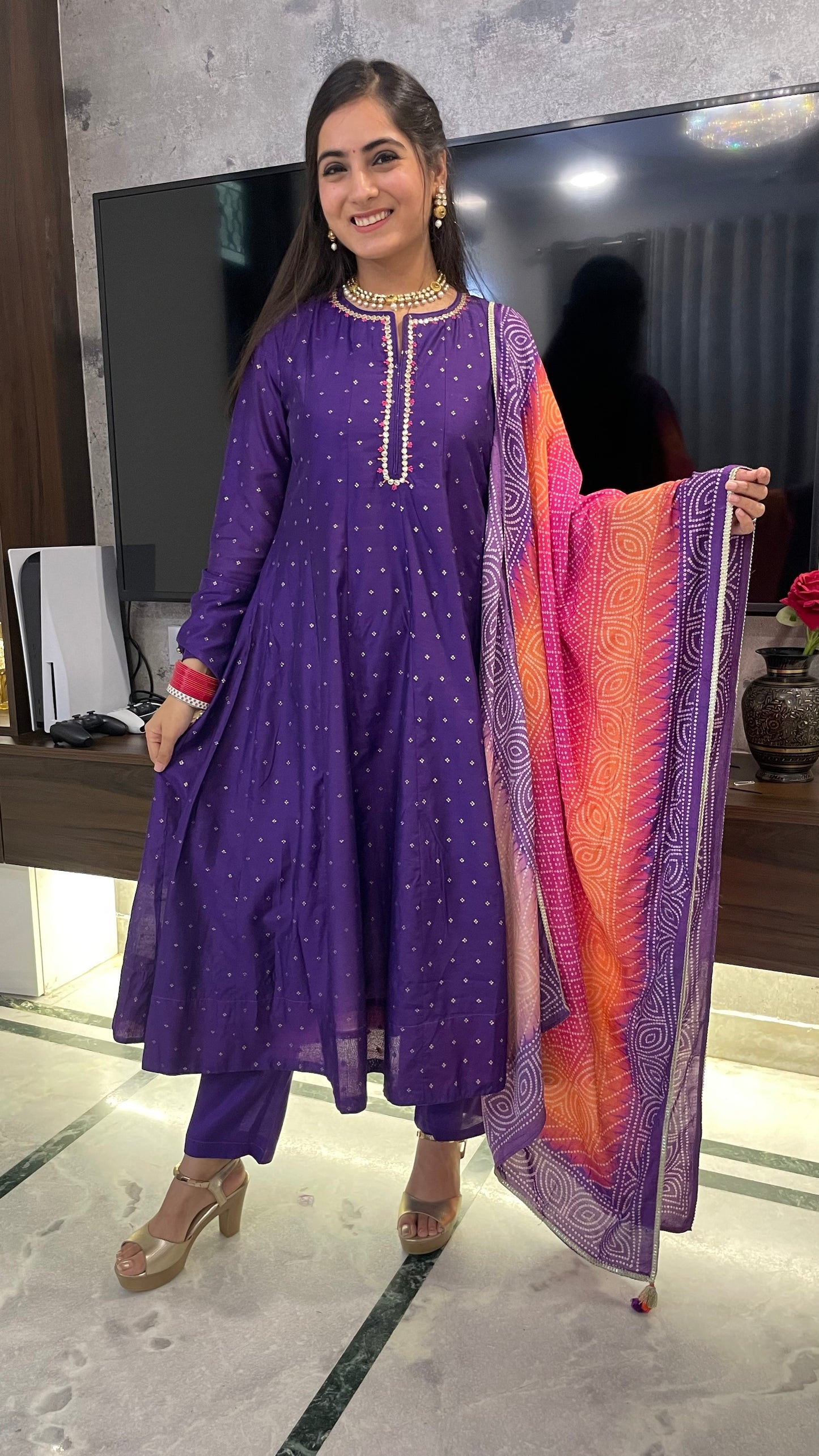 Priya Purple Anarkali Suit