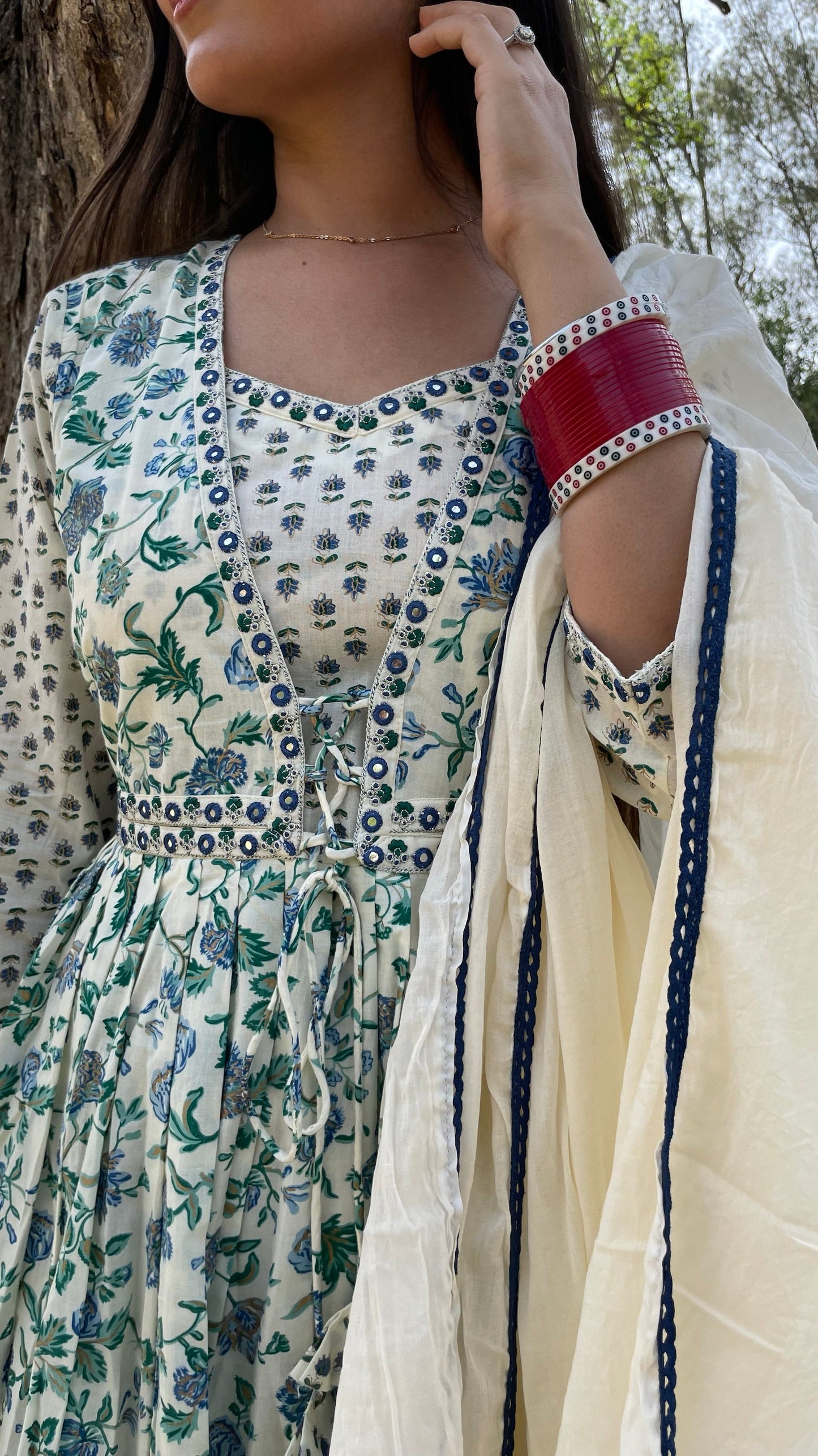 Ruchita Cream Blue Suit