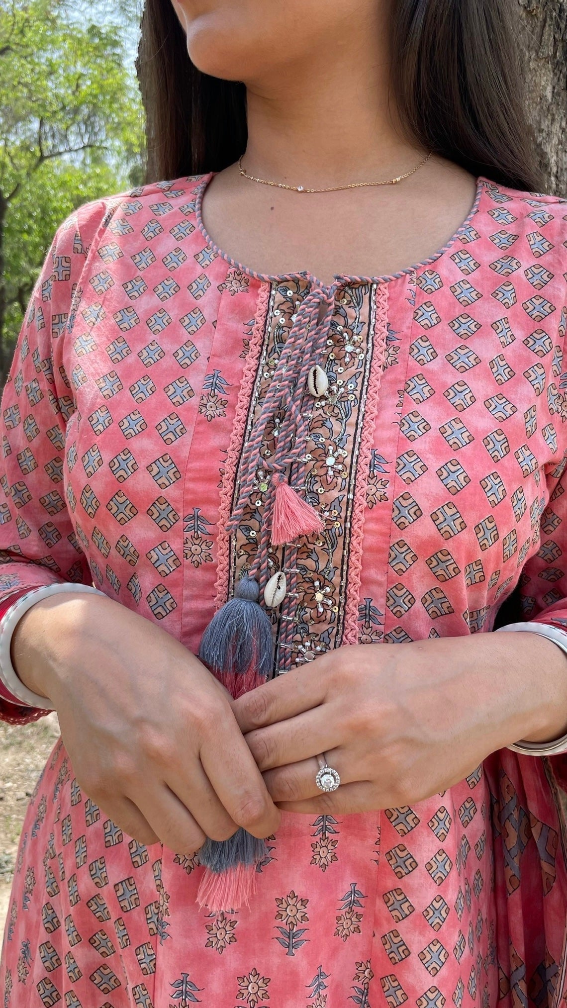 Preeti Peach Anarkali Suit