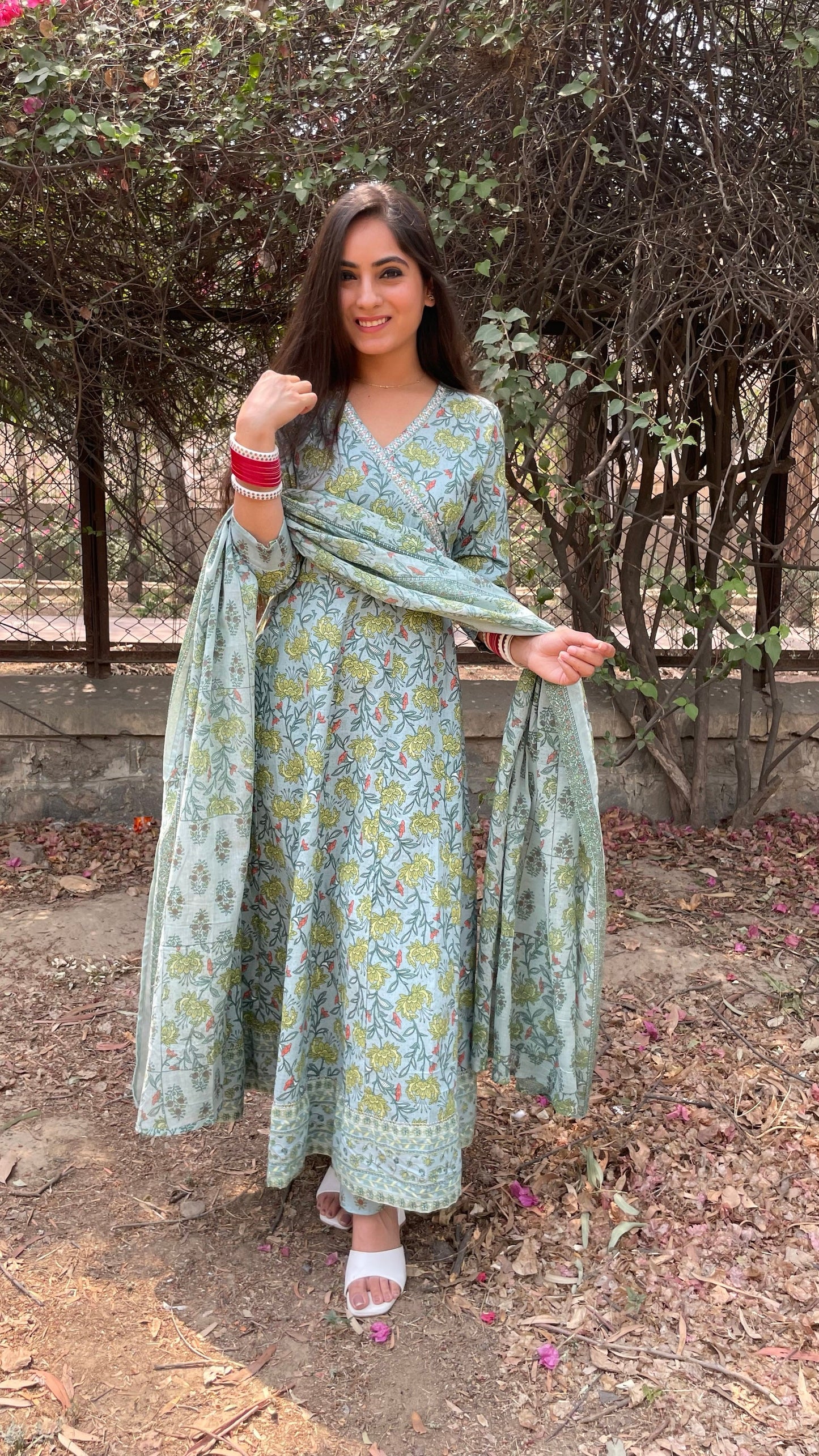 Ritu Cyan Anarkali Suit