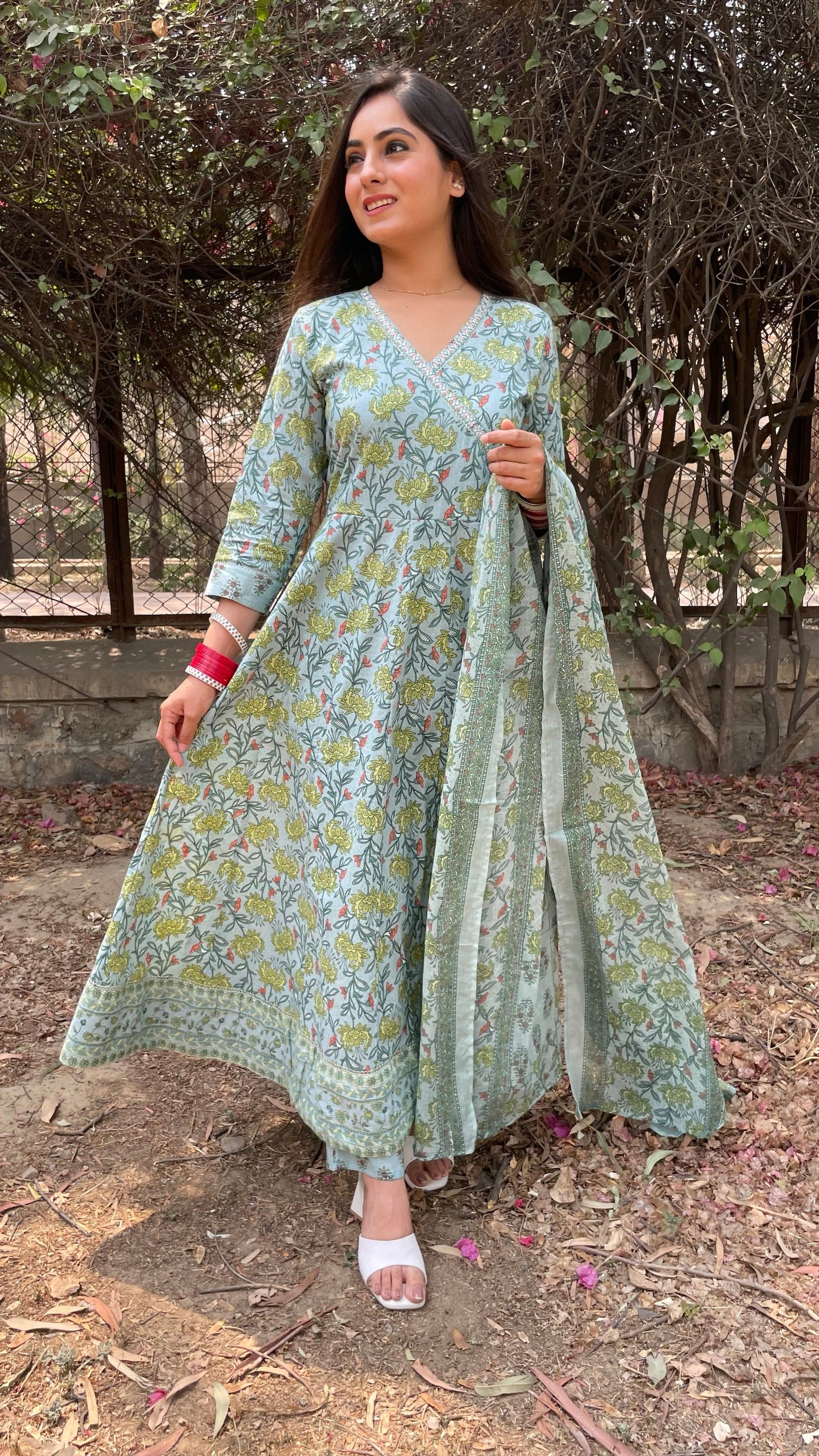 Ritu Cyan Anarkali Suit