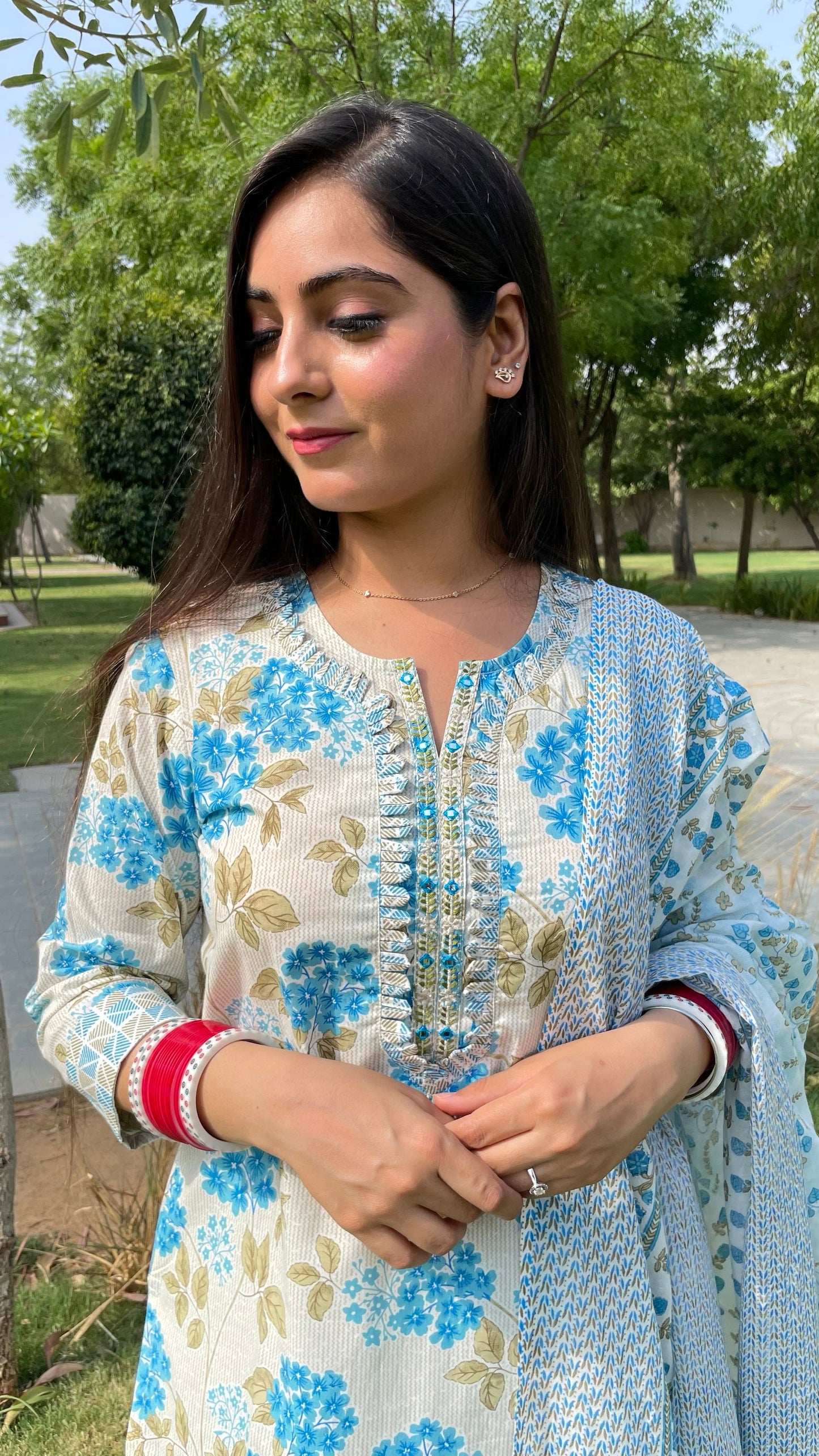 Kiara Blue Beige Suit