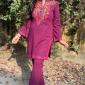 Neha Wine Woollen Coord Set
