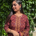 Kriti Maroon Floral Sharara Suit