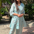 Mysha Sky Blue Floral Embroidered Coord Set