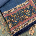 Sana Navy Floral Print Unstitched Suit