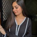 Swati Black Lace Suit
