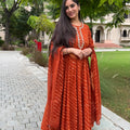 Kyra Rust Leheriya Anarkali Set