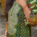 Meher Green Mandala Print Suit