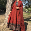 Aliya Rust Anarkali Suit