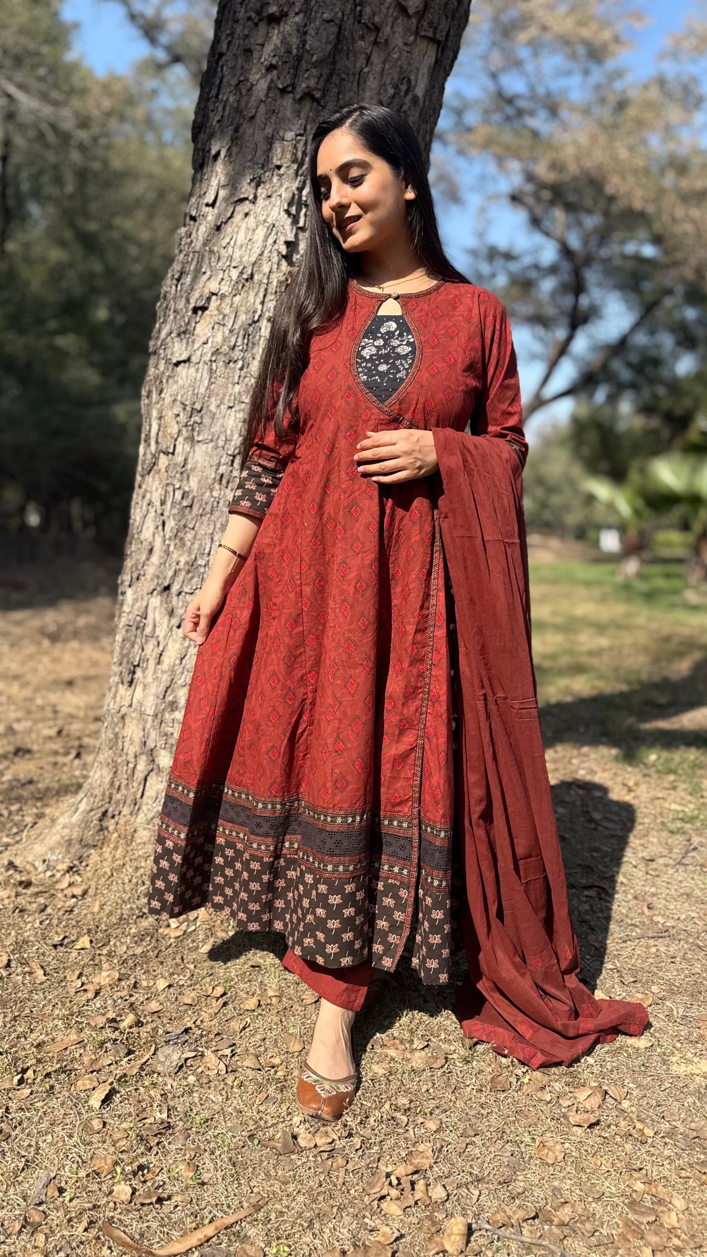 Aliya Rust Anarkali Suit