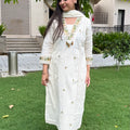 Anaya Ivory Embroidered Suit