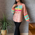 Peach Pastel Printed Shirt Top