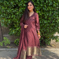Diya Wine Chanderi Suit
