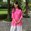 Pink Gulnaar Farshi Co-ord Set