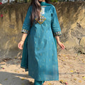 Neha Teal Cotton Suit