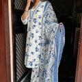 Shivani White Blue Palazzo Suit