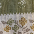Inaya Olive Green Ikkat Unstitched Suit