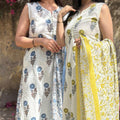Raha White Sleeveless Suit