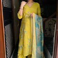 Meera Mustard Mul Chanderi Suit