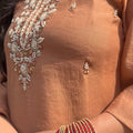 Avika Brown Embroidered Sharara Set
