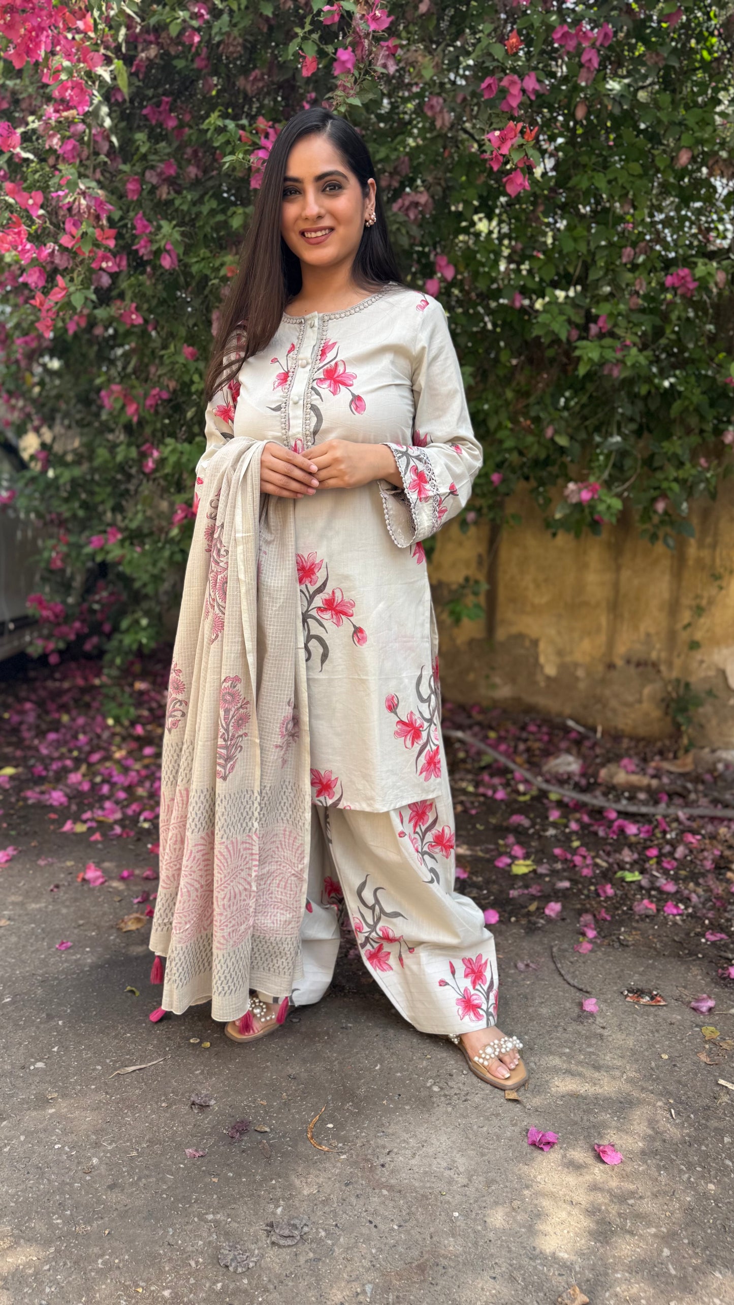 Pastel Grey Farshi Salwar Suit