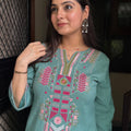 Reena Mint Green Embroidered Coord Set