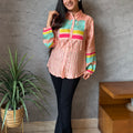 Peach Pastel Printed Shirt Top
