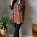 Brown Striped Printed Top