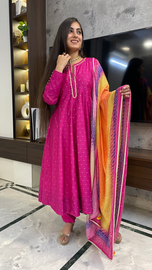 Priya Pink Anarkali Suit