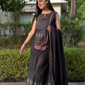 Black Flared Sharara Suit