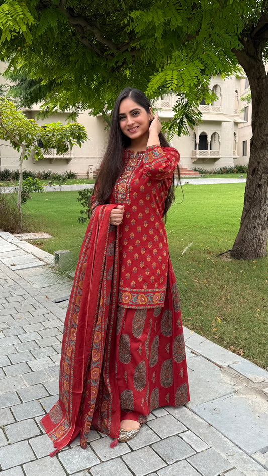 Maahi Rust Sharara Set