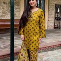 Earthy Mustard Floral Farshi Suit