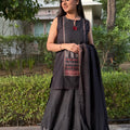 Black Flared Sharara Suit
