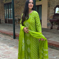 Green Bandhej Suit Set
