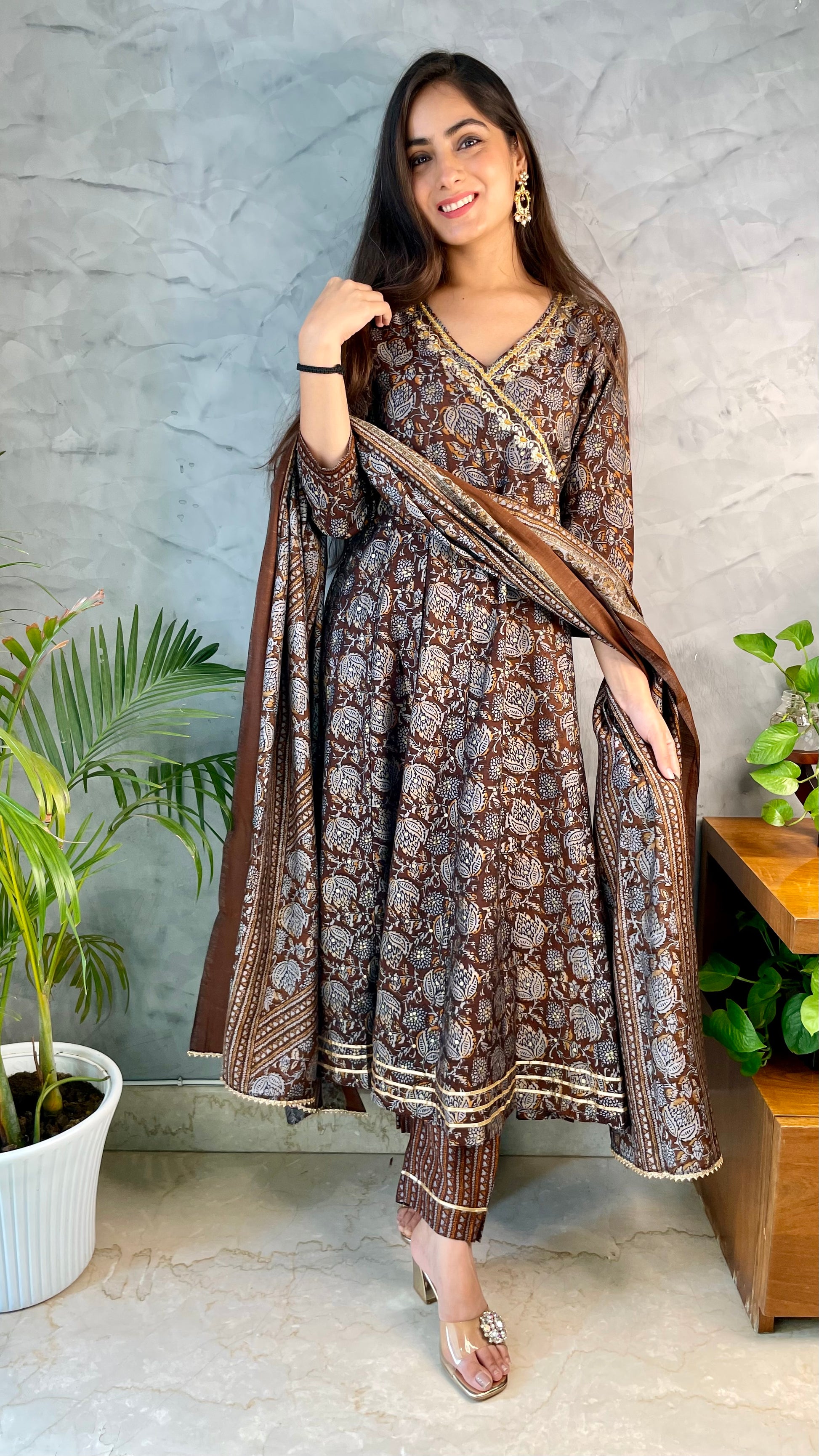 Dark Brown Anarkali Suit Adizya Dark Brown Anarkali Suit Adizya