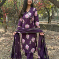 Priya Purple Cotton Suit