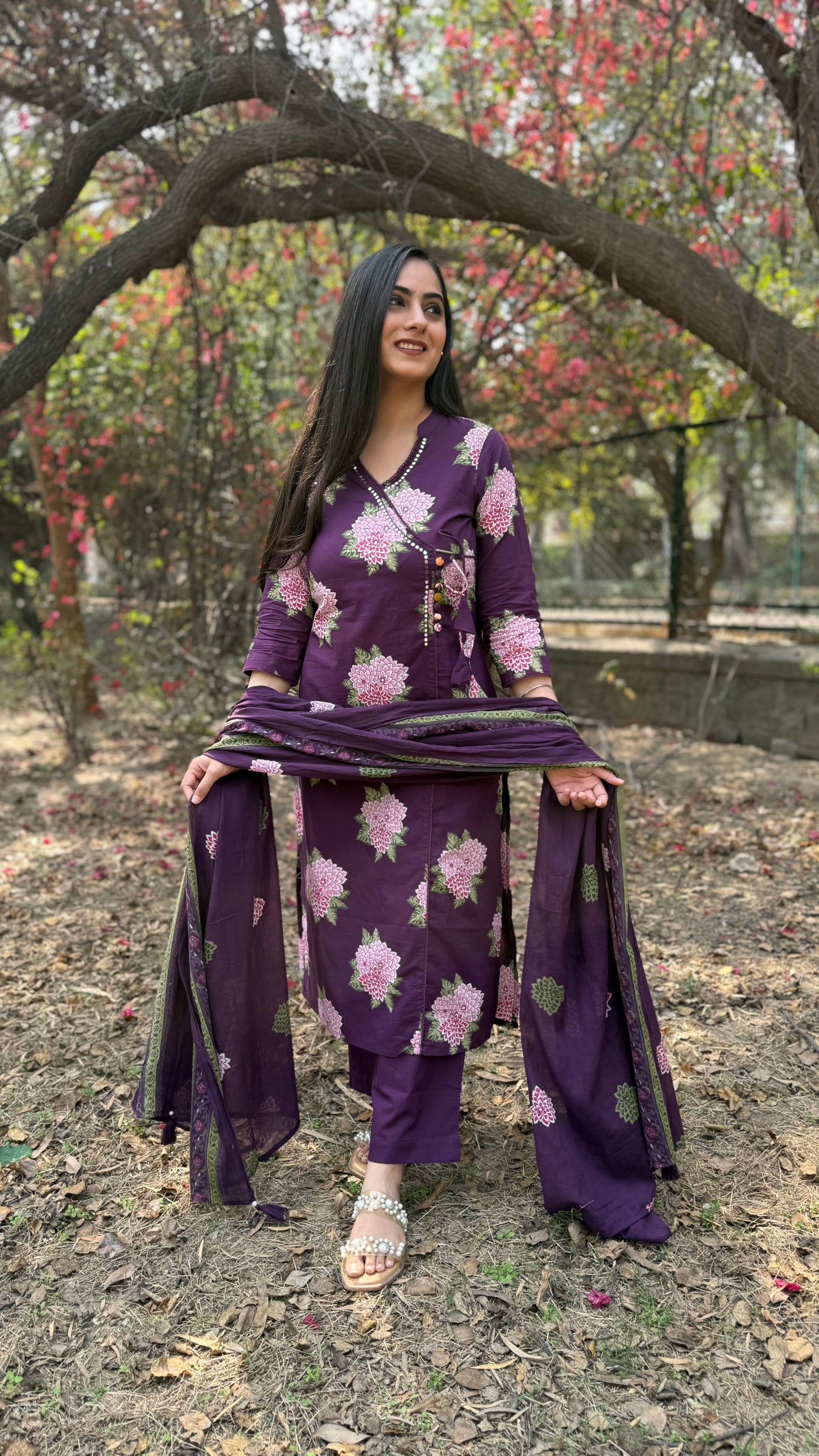 Priya Purple Cotton Suit