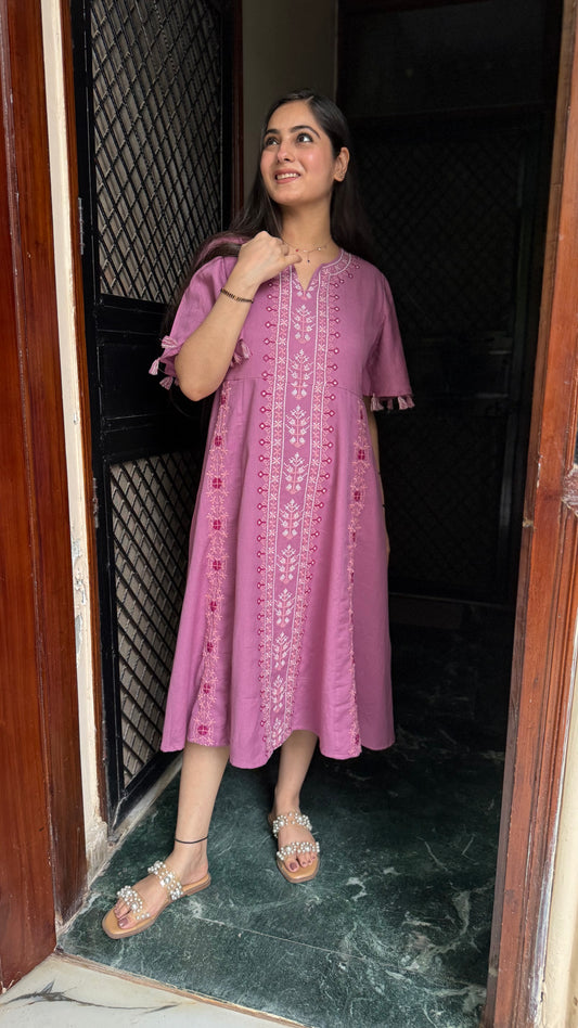 Harshita Pink Embroidered Dress