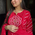 Richa Red Bandhej Suit