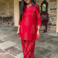 Meera Red Bandhej Farshi Set